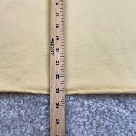 Fear Of God Essentials V-Neck Boxy Tee Raw Hem Yellow Oversized - Picture 9 of 9